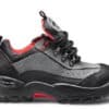 Hawk safety shoe in black and teal with durable construction and slip-resistant sole.