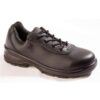 Comfortable black safety shoe for women workers.