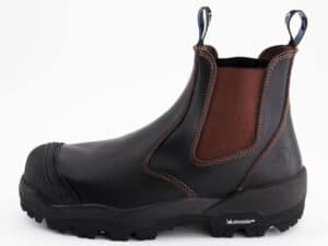Durable BATA Trekker Chelsea safety boot with slip-resistant sole and waterproof leather.