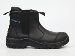 Anti-penetration safety boot with slip-resistant sole.
