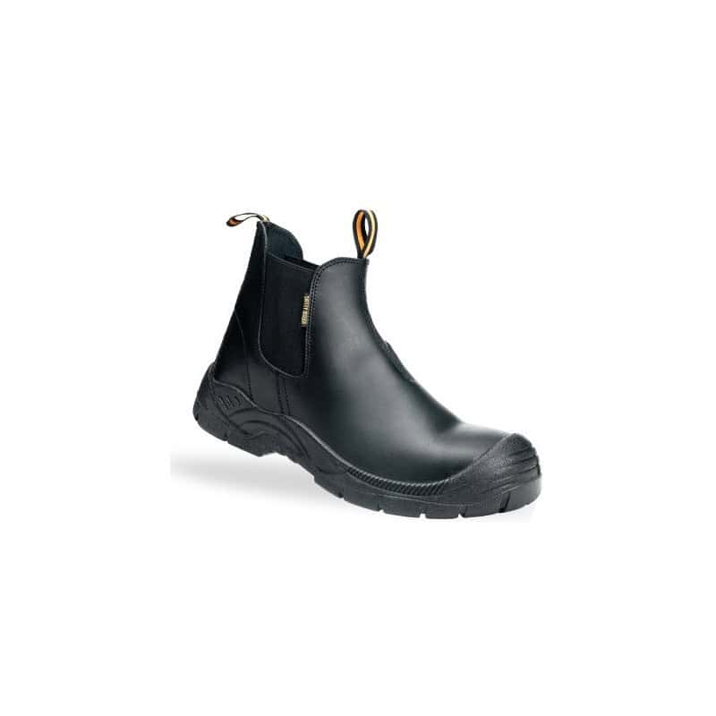 S1P Chelsea safety boot with SMS & STC protection features.